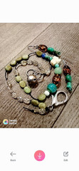 White elephant necklace & earrings crafted with ancient unique imported beads!!