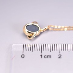 N1 Australian Black Opal & Diamond Earth Noon Necklace 18K Yellow Gold