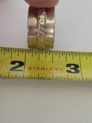 Vintage Brutalist Artisan Hammered Middle Wide Band Sterling Silver 925 Ring