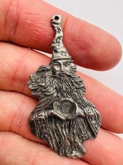 Gallo Wizard Pendant Pewter 2.5 Inch Handcrafted Unique Design