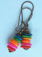 CARNIVAL SHELL Color DROPS kidney wire or leverback CHOOSE X2