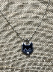 A&J HARVEY Mexico Handmade 925 Ster & Enamel HUSKY DOG Pendent 20” Necklace 3.7g