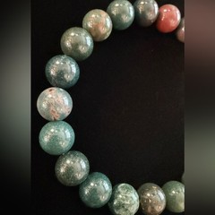 Authentic Bloodstone 10mm Stretchy Bracelet by Bombshell Beads