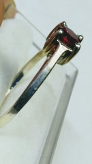 LOVELY UNTREATED NATURAL GARNET IN STERLING SILVER RING SIZE 9.25-9.5!