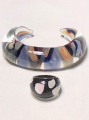 Strong Crystal Glass Ring size 8 with 155mm Bracelet Hand Jewelry Custom Jewels
