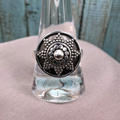 Sterling Silver Shield Ring Size 9.75 Men or Women Tribal Style