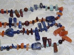 VINTAGE SEMI-PRECIOUS GEMSTONE ENDLESS STRAND NECKLACE 48″ LONG