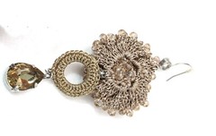 Elegant Gold Cluster Crystal Drop Dangle Earrings Long 3 3/4″ New Without Tag