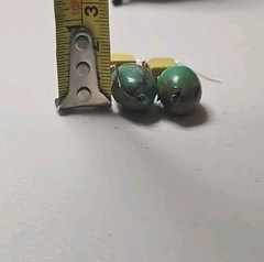 Cube Yellow Jasper and Oval Turquoise Earrings Silver Wire, Handmade