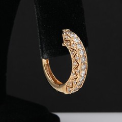 Superior S & J Diamond SJM 14K Yellow Gold & Real Diamond Huggie Hoop Earrings