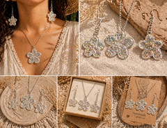 Epoxy Resin with Abalone Shell Pendant & Earring Set