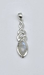 Vintage Opal Gemstone Celtic Weave Sterling Silver Drop Pendant – 3.7g