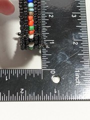 Artisan Colorful Black Bead Memory Wire Open Cuff Bracelet Tribal Style