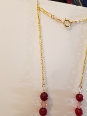 Artisan Medieval Princess Styled Undrilled focal Red,Pink Preciosa, Red Quartz