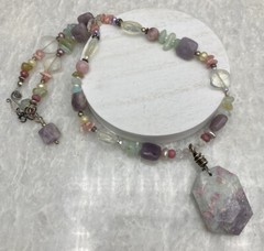 Multicolor Gem & Cultured Pearl Sterling Silver, 18-19” Necklace