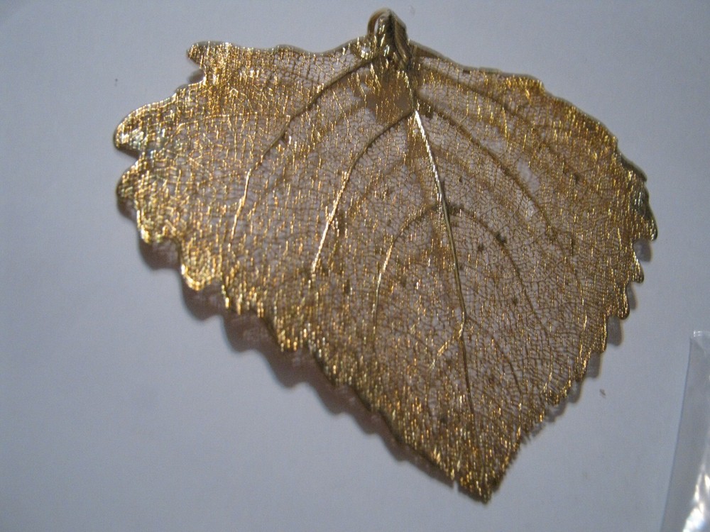 24K Gold Dipped Leaf Pendant 3 1/4″ by 3 7/8″ Compare @ $49