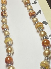 Artisan Handcrafted Art Deco Lampwork Glass Jewelry Amber fromChaos Necklace #4