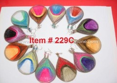 PERUVIAN EARRINGS, THREAD EARRING HANDMADE MEDIUM SIZE ASSORTED COLORS #229C