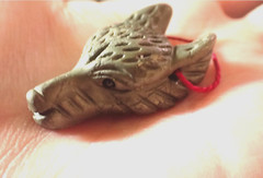 Pyrite Wolf /Dog Head Pendant 1 5/8 in