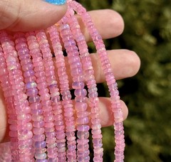 18 Inch Opal Beads Necklace Natural Ethiopian Opal Beaded Necklace 925 Silver