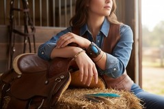 Leather Cuff Bracelet Labradorite Gemstone Hand Tooled Western Design