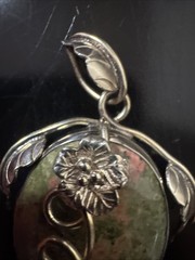 Pink And Green Unakite Gemstone Pendant