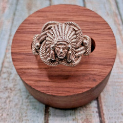 Southwestern Native American Navajo Chief Men’s Ring Size 9.75 Sterling Silver