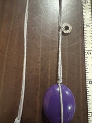 VTG Pink Purple Large Stone Beads Art Deco Necklace