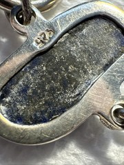 Lapis Lazuli Bezel Set STERLING SILVER TOGGLE BRACELET-adjust to 8” Beautiful