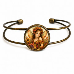 Harvest Fairy Autumn Vintage Cuff Bracelet