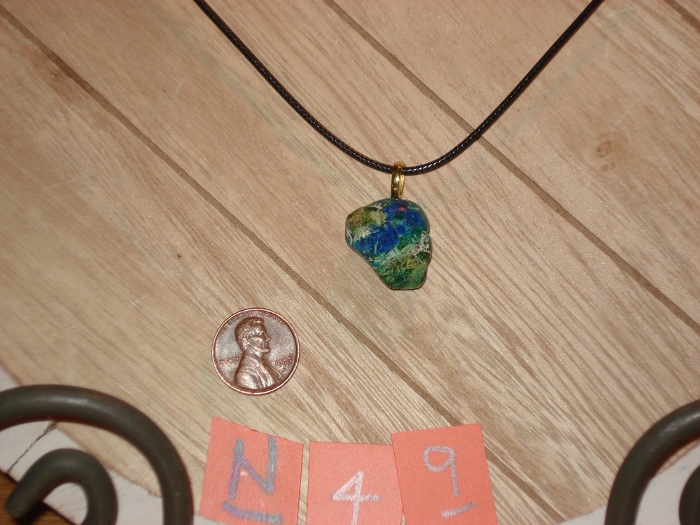 Azurite malachite nugget necklace #N49