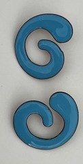 Handmade Suzan Enamel Pierced Earrings Modern Artisan Design Turquoise Enameled