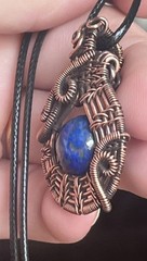 Lapis Lazuli ~ Handmade Copper wire wrapped pendant jewelry 9t