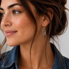 Boho Style Irregular Shaped Earrings-Gold Plated SOLID 925 Sterling Silver Wires