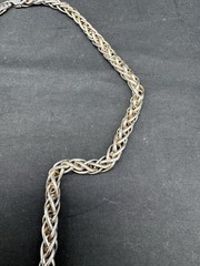 Vintage Italian sterling silver 925 wheat chain 24″ necklace, 49 grams