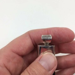 Dichroic glass and silver pendant striped 3 inches handmade artisan