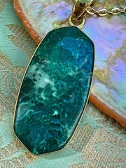 Charles Albert Green Jasper & Alchemia Gold Handcrafted Artisan Pendant Necklace