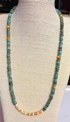 Turquoise/Trochidae Shell/20.75″/Gemstone Necklace (TRTS-33)