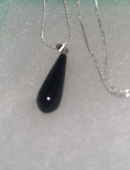 Handmade Blue Goldstone Sterling Silver Necklace 24”