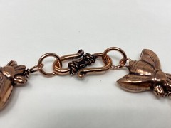 Gorgeous Solid Copper Hollow Honey Bee and Flower Link 8.5″ Bracelet