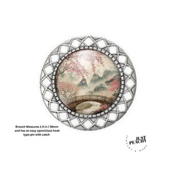 Asian Cherry Blossom Watercolor Art Silver Jewelry Necklace Earrings Bracelet