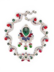 MOANS Couture Baroque-Inspired Carved Glass Necklace/Brooch OOAK