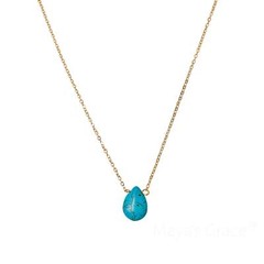 Maya’s Grace Gold Oval Turquoise Necklace – Adjustable and Stylish