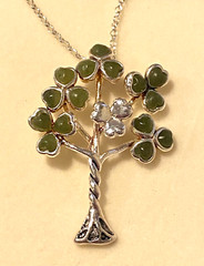 Irish 3 Leaf Clover Tree Sterling Silver Connemara Marble J.C. Walsh & Sons NEW