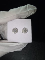 925 silver round 8.5 mm 1ct Moissanite earrings screw back