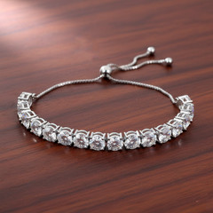 17 Ct White Diamond Tennis Bracelet, Adjustable Style – Free Diamond Studs