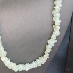 Lot 4 Green Stone & Shell Necklaces Malakite, Jadeite, Aventurine, Abalone 16-18