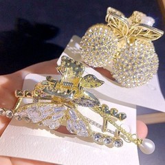 10PCS Crystal Rhinestone Claw Clip Pearl Tassel Hair Claw Wedding Party Jewelry