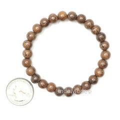 Tropical Johar Wood Beads Elastic 7mm Unisex 7.5-8 inch Beaded Prayer Bracelet