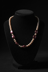 Velvet Dusk — Pearl & Burgundy Plum Necklace
